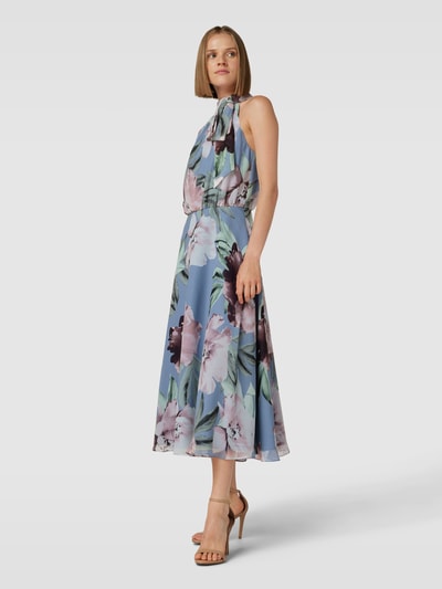 SWING Cocktailjurk met all-over motief Lichtblauw - 1