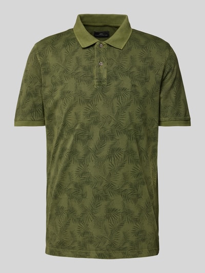 Fynch-Hatton Regular Fit Poloshirt mit Allover-Print Khaki Melange 2