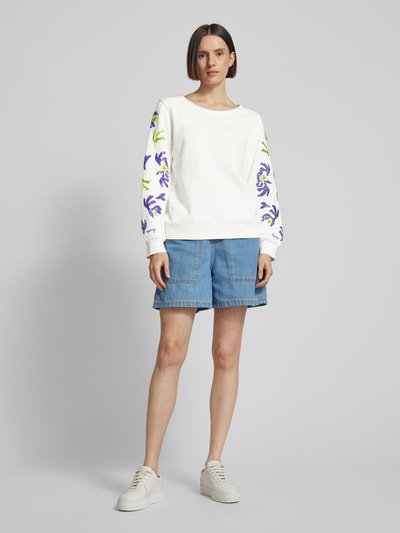 Lieblingsstück Sweatshirt met pailletten, model 'Olita' Offwhite - 1