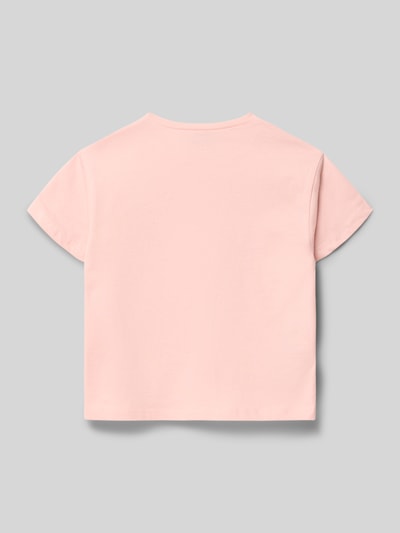 Productfoto, T-Shirt uit pure katoen van Mayoral, recht model, ronde hals, korte mouwen, lichtroze kleur, rugaanzicht