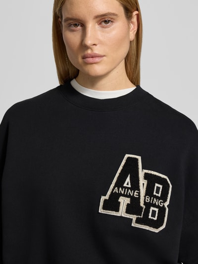 Anine Bing Oversized Sweatshirt mit Logo-Detail Black 3