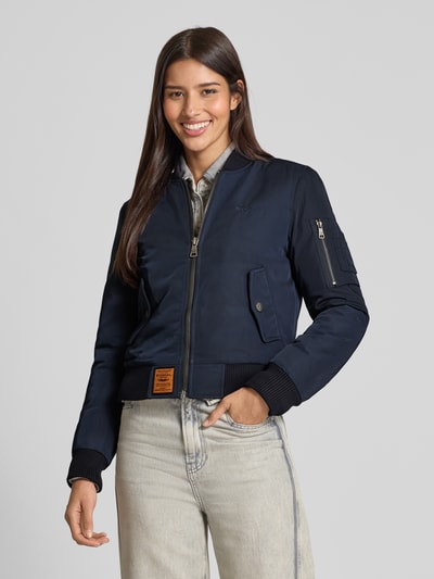 Original Bombers Bomberjack met labelpatch Marineblauw - 4