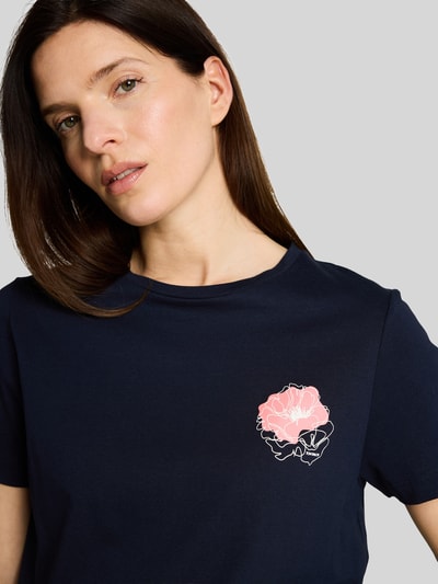 Tom Tailor Regular Fit T-Shirt aus reiner Baumwolle mit Motiv-Print Marine 3