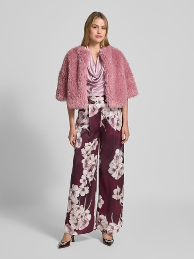 Rinascimento Regular fit blouse met watervalhals Oudroze - 1