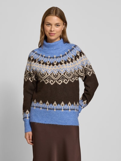 FREE/QUENT Gebreide pullover met ribboorden, model 'Merla' Lichtblauw - 4