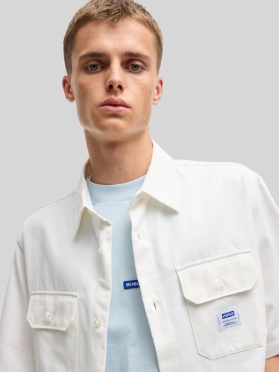 HUGO Blue Oversize koszula casual z czystej bawełny model 'Ekyno' Biały 6