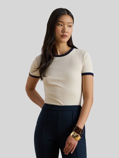 Lauren Ralph Lauren Slim Fit T-Shirt aus Baumwoll-Mix Ecru Melange 4