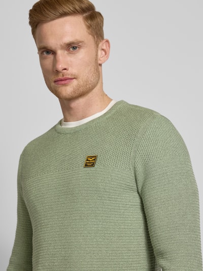 PME Legend Strickpullover mit gerippten Abschlüssen Mint 3