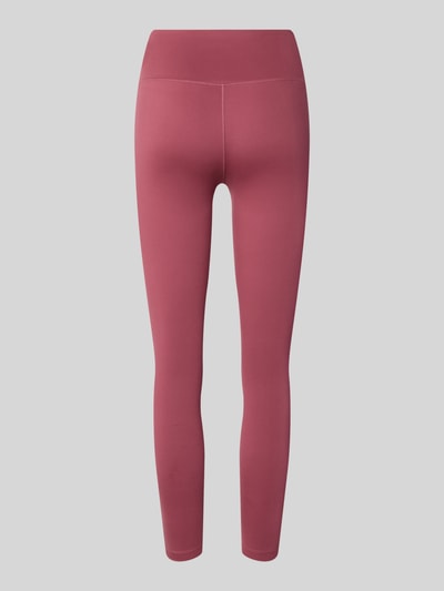 Productfoto, roze slim fit legging met logo-print en hoge band model 'One' van Nike Dames sportlegging, gladde stof, achterkant