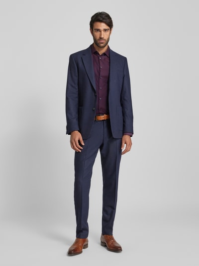 Jake*s Super Slim Fit Business-Hemd mit Kentkragen Aubergine 1