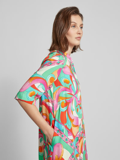 Emily Van den Bergh Knielange jurk met all-over print Felroze - 3