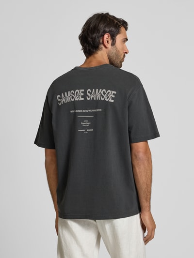 Samsøe Samsøe Oversized T-Shirt mit Motiv-Print Modell 'SWIRL' Graphit 5