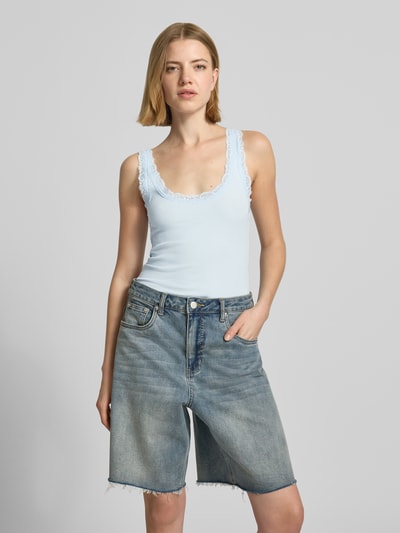 VERO MODA Slim Fit Tank Top aus Bio-Baumwoll-Mix Modell 'NANA' Hellblau 4