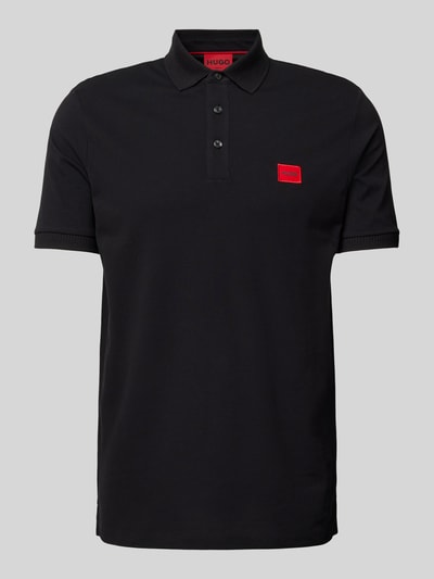 HUGO Poloshirt met labelpatch, model 'Dereso' Zwart - 2