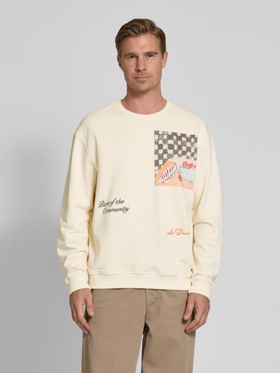 Les Deux Sweatshirt mit Motiv-Print Modell 'Cena' Offwhite 4