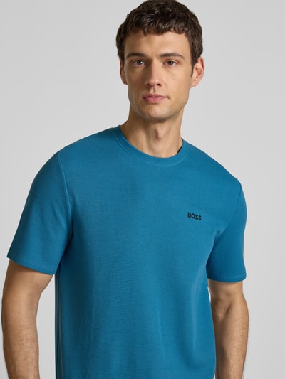 BOSS Regular fit T-shirt van katoenmix  Petrol - 3