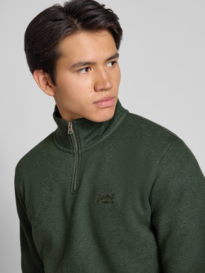 Superdry Sweatshirt mit Troyer-Kragen und Logo-Stitching Dunkelgruen 3