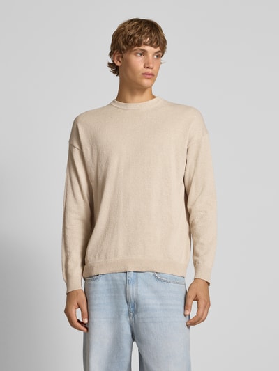 Only & Sons Relaxed Fit Strickpullover mit Baumwoll-Anteil Modell 'JOB' Beige 4
