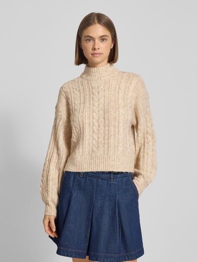 Only Regular fit gebreide pullover met wol, model 'LIDA' Offwhite gemêleerd - 4