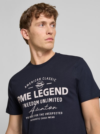 PME Legend T-Shirt mit Label-Print Marine 3