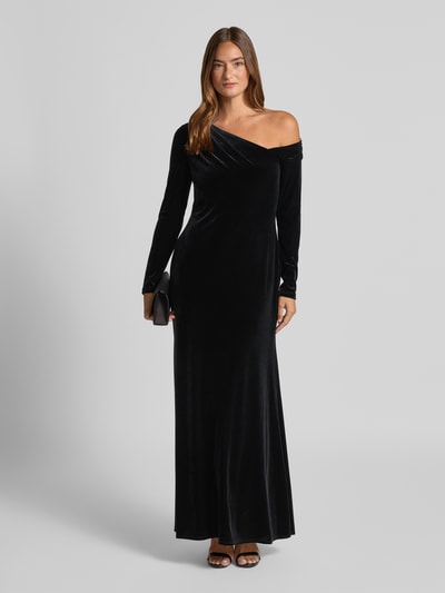 Lauren Ralph Lauren Abendkleid aus Samt im One-Shoulder-Look Modell 'CATEEMA' Black 1