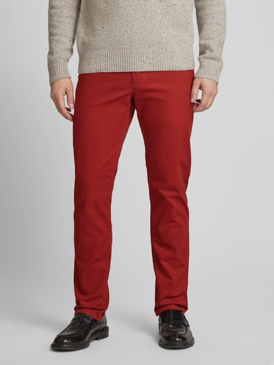 Christian Berg Men Straight Leg Chino mit Strukturmuster Rot 4