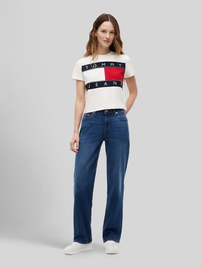 Tommy Jeans regular fit T-shirt van puur katoen met logoprint Wit - 1