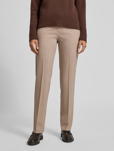 Brax Straight fit stoffen broek met schapenwol, model 'Maron' Taupe - 4