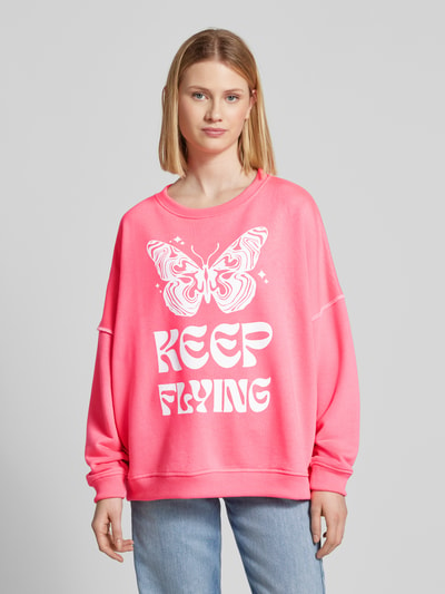 miss goodlife Oversized Sweatshirt mit Motiv- und Statement-Print Pink 4