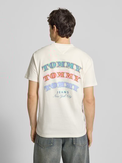 Tommy Jeans Regular fit T-shirt van puur katoen Offwhite - 5