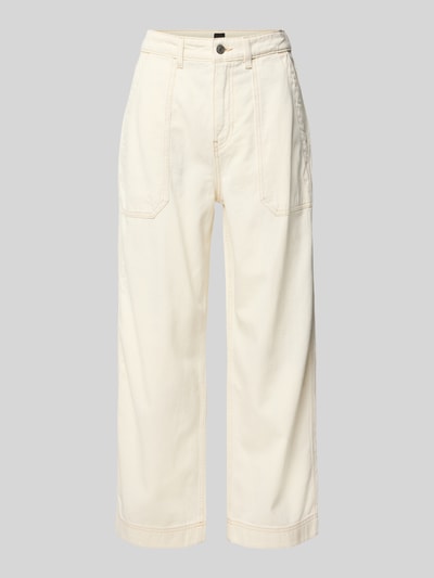 BOSS Orange Wide leg jeans met siernaden, model 'Barby' Wit - 2