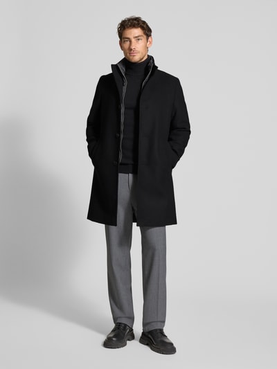 Marc O'Polo Regular Fit Wollmantel mit Stepp-Einsatz Black 1