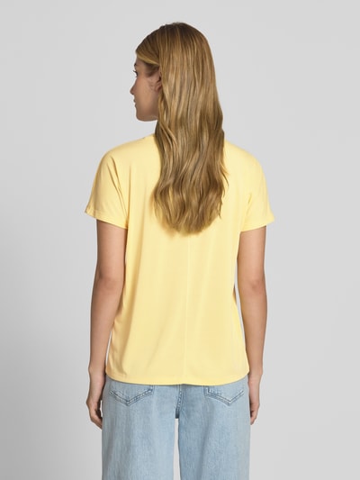 MSCH Copenhagen T-shirt z dekoltem w serek model ‘Fenya’ Jasnożółty 5