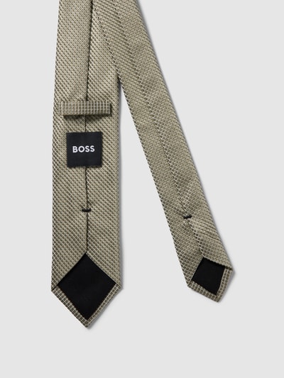 BOSS Slim Fit Stropdas met all-over motief Lindegroen - 3