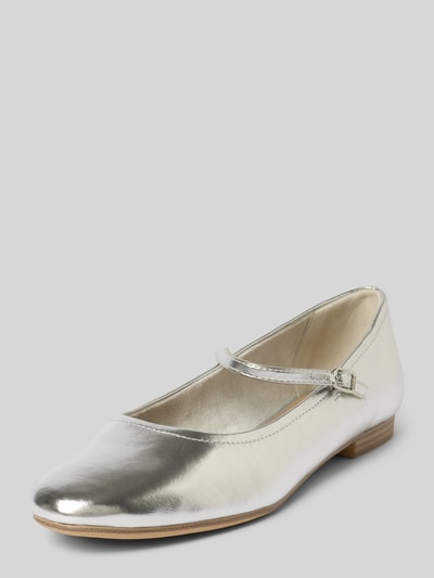 Tamaris Ballerina's met riempjes in metallic look Zilver - 1