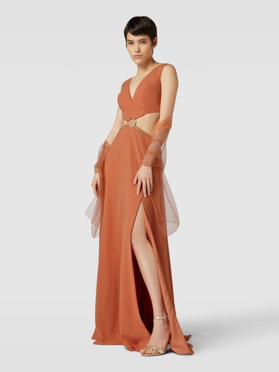 Unique Abendkleid mit Cut Outs Orange 1