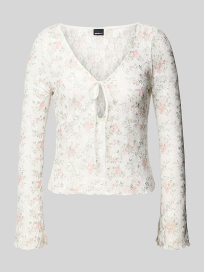 Gina Tricot Longsleeve mit Schlüsselloch-Ausschnitt Ecru 2
