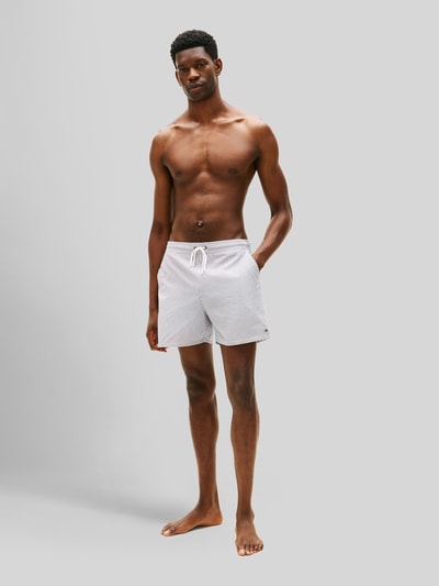 Tommy Hilfiger Regular Fit Badehose mit Label Stitching Dunkelblau 1