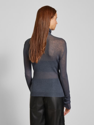 Patrizia Pepe Strickpullover mit Rollkragen Modell 'MAGLIA ESSENTIAL' Graphit 5