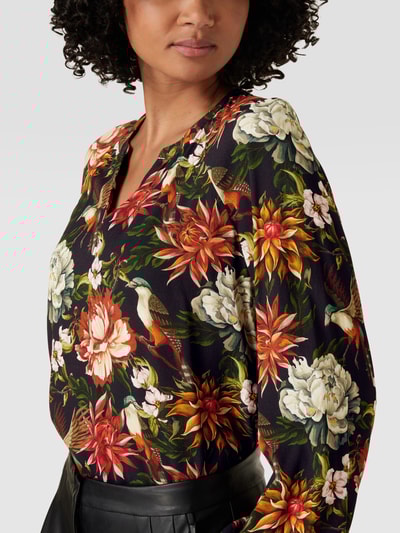 Christian Berg Woman Blusenshirt mit floralem Muster Schwarz 3
