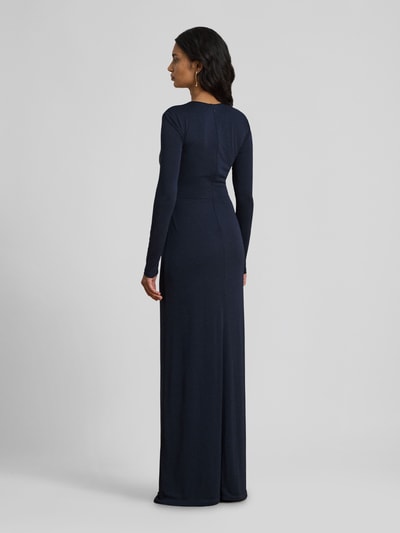 Lauren Ralph Lauren Sukienka wieczorowa z głębokim dekoltem i wiązanym detalem Ciemnoniebieski 5