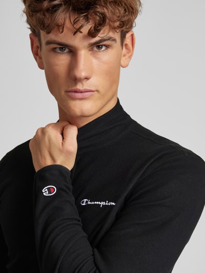 CHAMPION Fleecepullover mit Label-Stitching Black 3