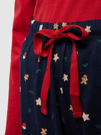 Happy Shorts Pyjama mit Statement-Print Modell 'XMAS' Rot 2