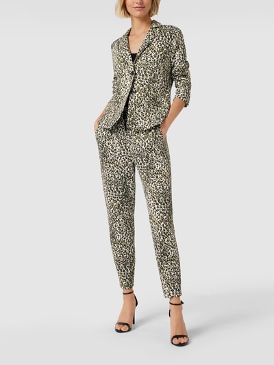 Marc Cain Blazer mit Allover-Animal-Print Oliv 1