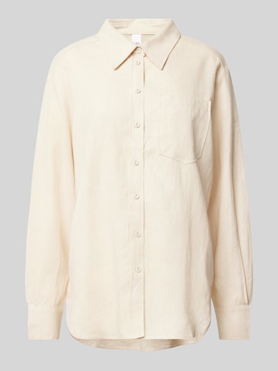 YAS Relaxed Fit Leinenbluse Modell 'FLAXY' Beige 2