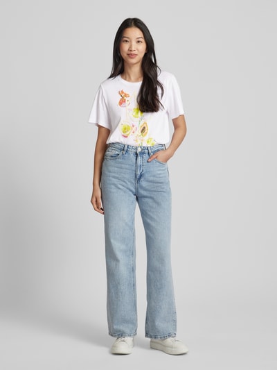 Marc Cain T-Shirt mit Motiv-Print und Rundhalsausschnitt Weiss 1