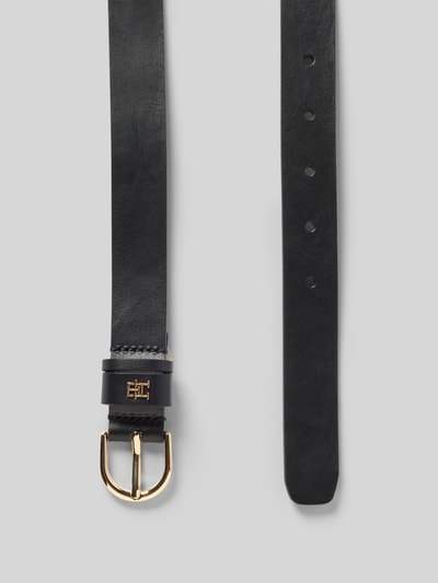 Tommy Hilfiger Pasek skórzany z monogramem z logo Czarny 3