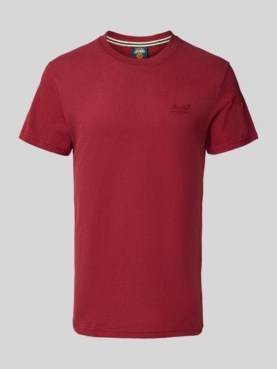 Superdry T-shirt met labelstitching Bordeaux - 2
