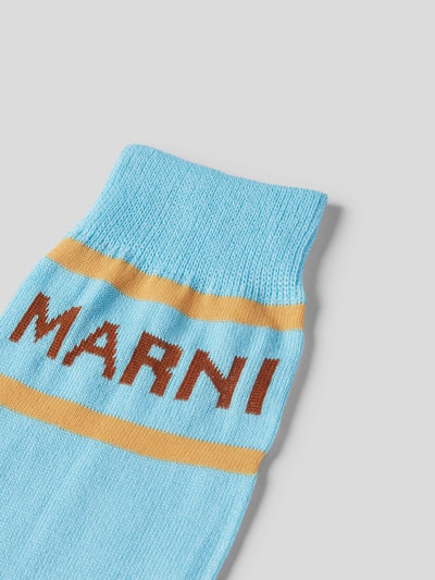 Marni Socken mit Label-Print Blau 2