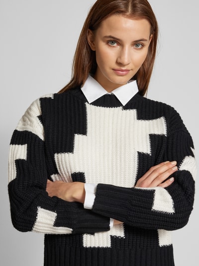 Marc Cain Gebreide pullover met ribboorden Zwart - 3